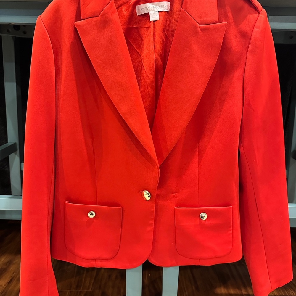 New York & Company Vibrant Red Blazer